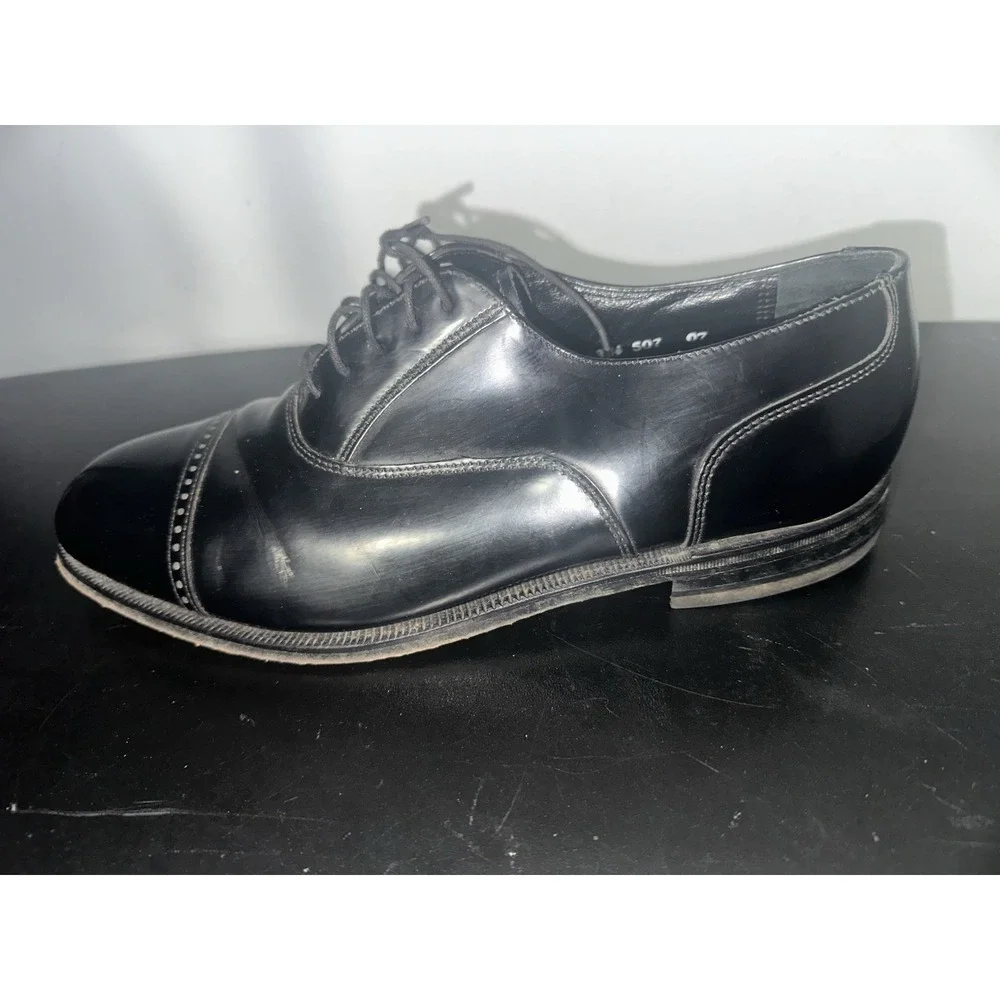 Florsheim Black Leather Dress Shoes Mens  Lexington Cap Toe Oxford 20382 Size 9